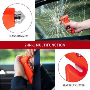 Marteau de sécurité portable pour voiture, brise-vitre avec coupe-ceinture de sécurité, outils d'urgence - Product Image 2