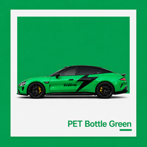 Vinilo para Rotulación de Vehículos Verde Botella PET de Alto Brillo 7.5mil con Liberación de Aire y Autoreparación, Película de Vinilo Automotriz de Cobertura Total que Cambia de Color - Product Image 1
