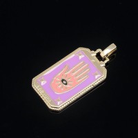 Accessoires de bijoux DIY, pendentif rectangulaire en forme de lune, d'étoile et de soleil, plaqué or 18 carats, émail, design de carte de tarot, collier de créateur