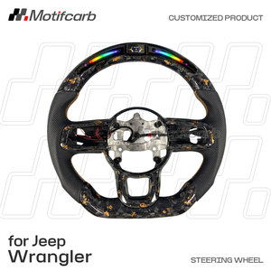 Volante Personalizado de Fibra de Carbono Forjado Naranja con Pantalla LED para Jeep Wrangler JL Rubicon 4x4 Gladiator JT 2018-2026 - Product Image 2