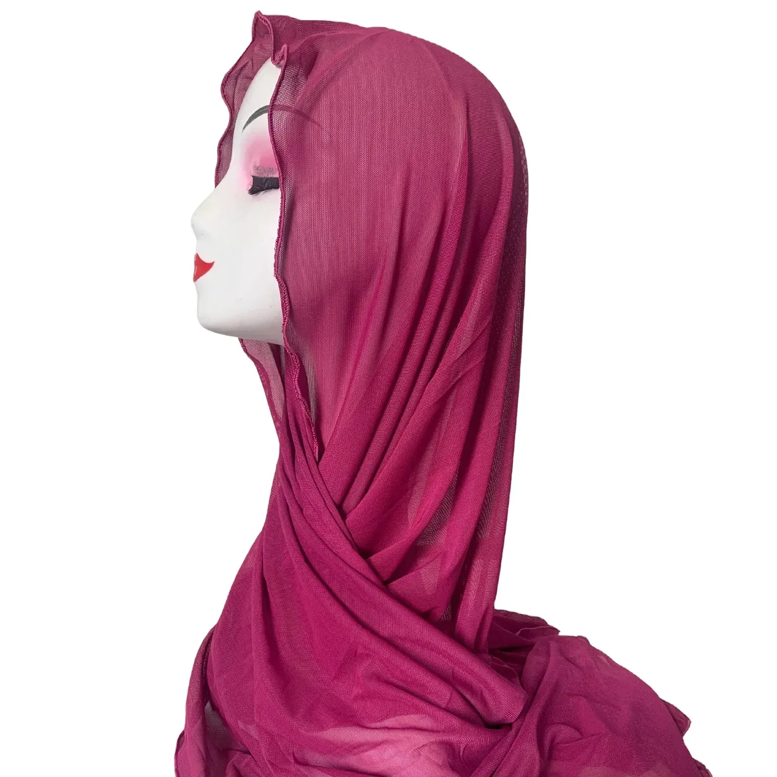 2023 all'ingrosso del fornitore della moda delle donne musulmane del copricapo dello scialle della maglia tappi interni di chiffon hijab istantaneo fluido
