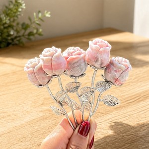 Venta al por Mayor de Cristales Naturales Tallados en Forma de Rosa, Piedras Curativas, Flor de Cuarzo Rosa Tallada a Mano con Tallo Plateado, Decoración de Cristal, Regalo - Product Image 4