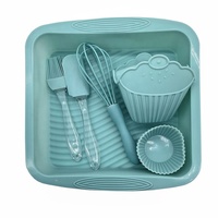 Mini Kinder Silikon Gebäck Werkzeuge Kuchen form Pinsel Spatel Muffin Cupcake Cup Set zum Backen