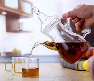 Service à thé et café en verre borosilicate de style turc, théière arabe, faite à la main, soufflée à la <span class=keywords><strong>bouche</strong></span>, couvercle en acier inoxydable, taille personnalisable, infuseur - Product Image 1