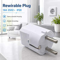Prise de courant extérieure professionnelle IP20, réutilisable, en caoutchouc, type Schuko allemand, 16A 250V, pour usage en atelier