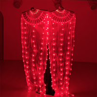 ELLE DANSES 180cm fait à la main Fuchsia 100% vraie soie LED ventilateur de danse pour Oriental arabe égyptien danse du ventre Performance Costume porter