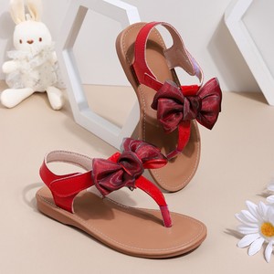 Sandalias Flip-Flop con Suela de Goma de Color Personalizado, MOQ Bajo, con Lazo Rojo, Zapatos para Niños - Product Image 2