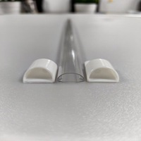 Kit de Bande LED Étanche Anti-Buée pour Congélateur et Réfrigérateur, Dédicacé pour Petit Demi-Cercle de 12 cm de Large, Abat-jour en PC Transparent/Blanc Laiteux