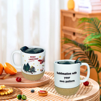 Tasse de sublimation de tasse enduite en céramique de modèles personnalisés en gros d'usine avec la base de liège et le couvercle de pp
