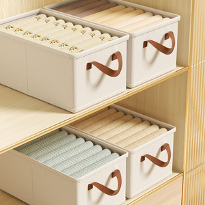 Clothing Organizer Storage <b>Box</b> Rectangle <b>Foldable</b> Stackable Lidless Household Wardrobe Drawer Style Solid Color - Product Image 2