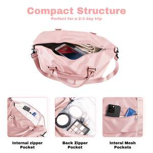 Sac de voyage de grande capacité avec tissu en nylon imperméable, organisation multi-poches, adapté aux voyages en avion - Product Image 5