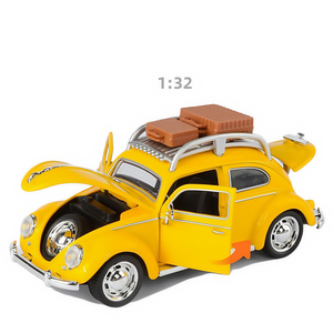 Diecast Car Model 1:32 VINTAGE Old Beetle con sonido y luz Adorno de retroceso Decorar Recoger Metal Car Model Toys - Product Image 1