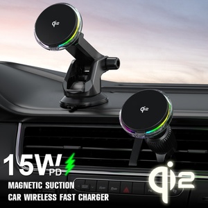 Cargador inalámbrico de coche de refrigeración con ventilador magnético Qi2 15W de precio competitivo con luz ambiental - Product Image 6