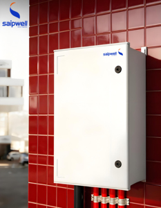 Armoire extérieure étanche Saipwell CE IP66 en PRV (polyester, fibre de verre) avec charnières, montage sur poteau SMC DMC - Product Image 1