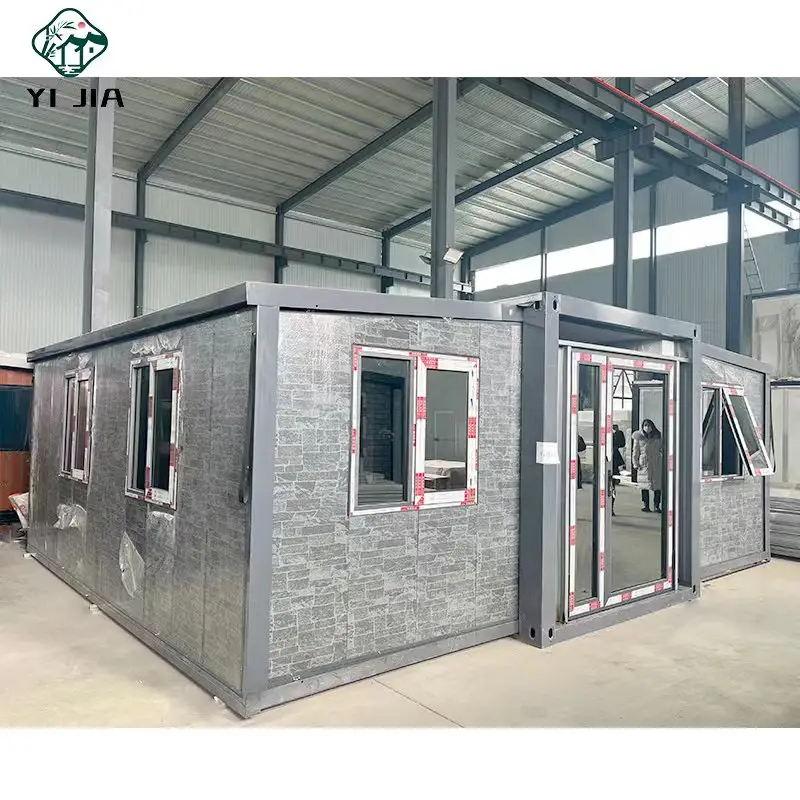 YIJIA 20Ft odası 2 3 yatak odası otel oturma Mini katlanabilir prefabrik genişletilebilir konteyner evler taşınabilir prefabrik minik ev