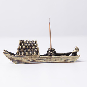 Mini quemador de incienso de cobre puro, adorno aromático para té, barco de pesca, artesanía coleccionable de cobre para la ceremonia del té japonés. - Product Image 1