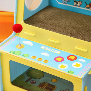 Casa para Gatos de Dos Pisos con Forma de Consola de Videojuegos de Estilo Pixelado Moderno, Resistente a la Intemperie, para Interiores y Exteriores, con Rascador para Gatos - Product Image 4