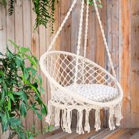 Fauteuil suspendu de camping en macramé, chaise balançoire d'intérieur pour chambre, fauteuil suspendu en corde blanc pour jardin et extérieur