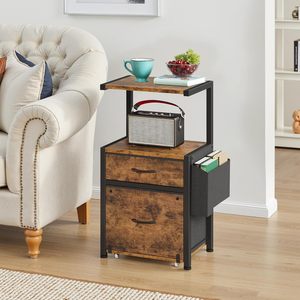 Wooden Movable <b>Filing</b> Cabinet Storage Rack <b>Drawer</b> Printer Stand Office <b>Filing</b> Cabinet 3 Floors Mobile With <b>Drawers</b> - Product Image 4
