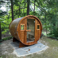 Sauna à baril en cèdre de 7 pieds pour jardin, à construire soi-même – Options chauffage au bois et électrique, sauna sec moderne pour 2 personnes avec chauffage 6KW