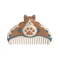 Nouvelle Arrivée Brosse de Toilettage Portable en Céramique Patte de Chat Dessin Animé pour Animaux de Compagnie, Brosse de Massage pour Chats et Chiens, Vente en Gros, Logo Personnalisé