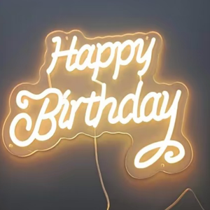 Lumière néon personnalisée Joyeux anniversaire, alimentée par USB, panneau lumineux LED personnalisé avec nom, décoration de fête d'anniversaire, toile de fond, cadeau pour enfants - Product Image 1