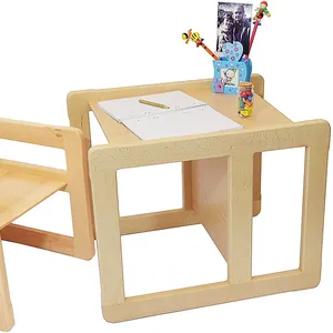 Montessori Children Students Kids Table Chairs Study Chair Kids Table Chairs Set And Wooden Carton Natural Wood Traditional