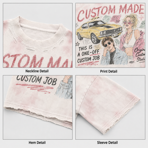 เสื้อยืดคอตตอนโอเวอร์ไซส์ลายกราฟิกประดับเพชรแบบกำหนดเอง สไตล์สตรีทแวร์สีซีดจาง เสื้อยืดผู้ชายโลโก้แบบกำหนดเอง - Product Image 2