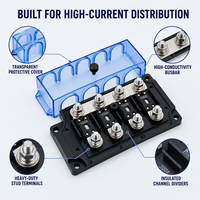 Portafusibles MEGA/AMG de 4 Vías con 4 Fusibles ANM Atornillables de 100A para Autos