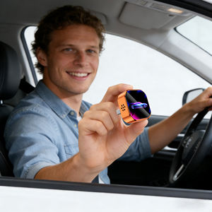 Mini Orange 2 in 1 Carplay <b>Adapter</b> With Ventilation Holes <b>USB</b> Port Wired to Wireless Carplay & Android Auto Dongle - Product Image 1