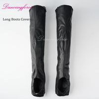 Noir mat cuisse haute sur le genou bottes en acier Tube passerelle chaussettes à talons hauts pôle supérieur danse talon botte couvre