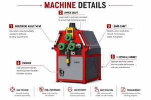 Machine à profiler verticale <span class=keywords><strong>hydraulique</strong></span> CNC A12T à 3 rouleaux pour la pliage précise des sections d'extrusion d'aluminium pour cadres de fenêtres - Product Image 5