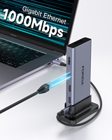 Accessoires PC 2026, Conception Verticale Station d'Accueil 13 en 1 USB C, Adaptateur HDMI MST 4K60Hz pour MacBook