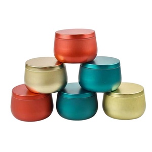Customized Logo Decorative 4 oz Eco-Friendly Food Grade <b>Metal</b> Candle Tins Jars <b>Box</b> Making Small Cover White Red Black for Sugar - Product Image 1