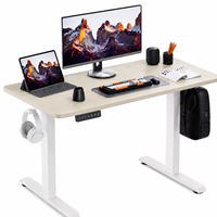 Escritorio Ajustable en Altura para Trabajar Sentado o De Pie, con Construcción de Metal y Madera, Patas en Forma de T, Amplia Superficie de Escritorio, Hecho en Guangdong