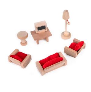 Casa delle Bambole in Legno per Bambine, Mini Camera <span class=keywords><strong>da</strong></span> Letto Giocattolo Familiare, Piccoli Mobili Imitazione - Product Image 2