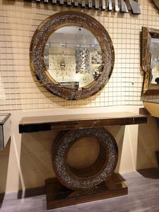 Factory Custom Modern Luxury Glass Crystal <strong>Gold</strong> <strong>Console</strong> <strong>Table</strong> with Mirror - Product Image 6