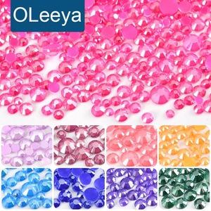 OLeeya Vente en gros de strass en verre cristal à 12 facettes, tailles mixtes SS6-SS20, Mocha Satin, à dos plat, non thermocollants, pour la décoration d'ongles - Product Image 1