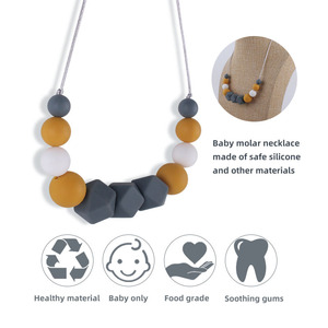 <span class=keywords><strong>Collar</strong></span> de dentición masticable sin BPA para bebé, <span class=keywords><strong>mordedor</strong></span> de silicona para que mamá use <span class=keywords><strong>collar</strong></span> de lactancia, cuentas de silicona, juguetes de agarre para bebé - Product Image 2