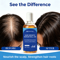 Serum Penumbuh Rambut Alami Grosir Roll 50ml Argan Keratin Halus Menutrisi Kulit Kepala, Cepat Menebalkan, Menghambat DHT, Tanpa Residu