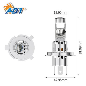 Ampoules de phare LED H4 avec mini-lentille de projecteur 2000LM H4/9003/HB2, ampoules de projecteur LED pour phares, faisceau Hi/Lo - Product Image 6