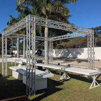 Structure de scène en alliage d'aluminium de haute qualité certifiée TUV, avec connecteurs carrés argentés, pour DJ, concerts, fêtes et événements