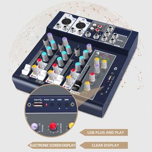 Écran de mixage de console <span class=keywords><strong>F4</strong></span> à 4 canaux MP3 48V <span class=keywords><strong>Phantom</strong></span> Power Stage KTV Mixer De Audio Profecional - Product Image 3