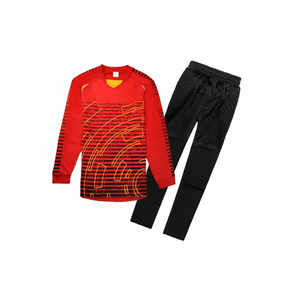 High Quality Printed New Design Long Sleeve Adult Soccer Goalkeeper Jersey Men's Uniforms 100% Polyester Quick Dry Custom Team - Product Image 2