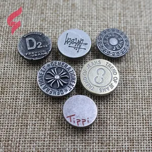 Lihui Hardware High Quality Accessories And Rivets Design Alloy Press Stud Snap Custom Logo Denim Buttons Jeans Button