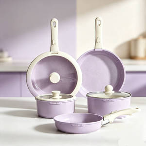 Ensembles d'ustensiles <span class=keywords><strong>de</strong></span> cuisine en aluminium moulé avec poignées amovibles, revêtement céramique antiadhésif, gain <span class=keywords><strong>de</strong></span> place, compatibles lave-vaisselle et four, cadeaux <span class=keywords><strong>de</strong></span> cuisine sains - Product Image 4