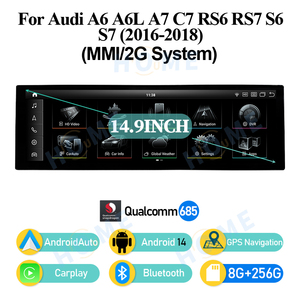 Lecteurs vidéo pour voiture Android 14, Carplay pour <span class=keywords><strong>AUDI</strong></span> A6 A6L A7 C7 RS6 <span class=keywords><strong>RS7</strong></span> S6 S7 2012-2018, écran multimédia 14,9 pouces, navigation GPS - Product Image 6