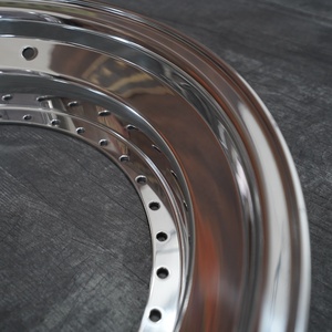 ขอบล้อ3ชิ้นทำจากอะลูมิเนียมอัลลอยสีเงินสว่าง6061-T6สำหรับ <span class=keywords><strong>BBS</strong></span> <span class=keywords><strong>RS</strong></span> 15 <span class=keywords><strong>17</strong></span> - Product Image 3