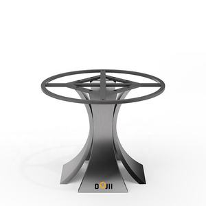 طاولة على شكل تيوليب ملتوية قاعدة معدنية قاعدة تراستل ببودرة معدنية سوداء قاعدة طاولة بوق فولاذية مغلفة - Product Image 1