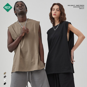 เสื้อกล้ามโอเวอร์ไซส์ผ้าฝ้าย 100% น้ำหนัก 250 กรัม - สวมใส่สบาย ระบายอากาศได้ดี ทรงหลวม สไตล์ลำลอง ใส่ได้ทุกวัน เหมาะสำหรับทุกเพศ - Product Image 4